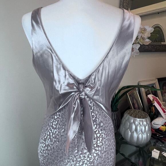 Vintage Coquette Pink Low-Back Soft Leopard Print Sleeveless Harlow Dress Sz 12 - Picture 4 of 8